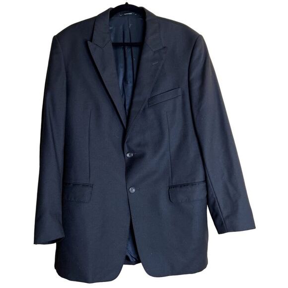 Versace Blazer Jacket Mens 54 Black Wool Peak Lapel Single Breasted Coat Luxury - Picture 1 of 16